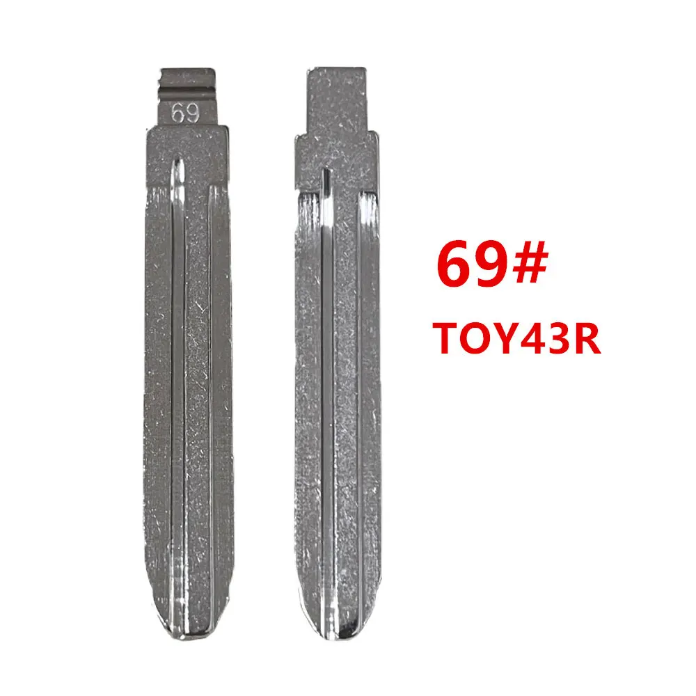 10pcs 69# TOY43R Metal Uncut Blank Flip Remote Key Blade for Subaru Greatwall Toyota for Keydiy KD Xhorse VVDI JMD Car Key Blank