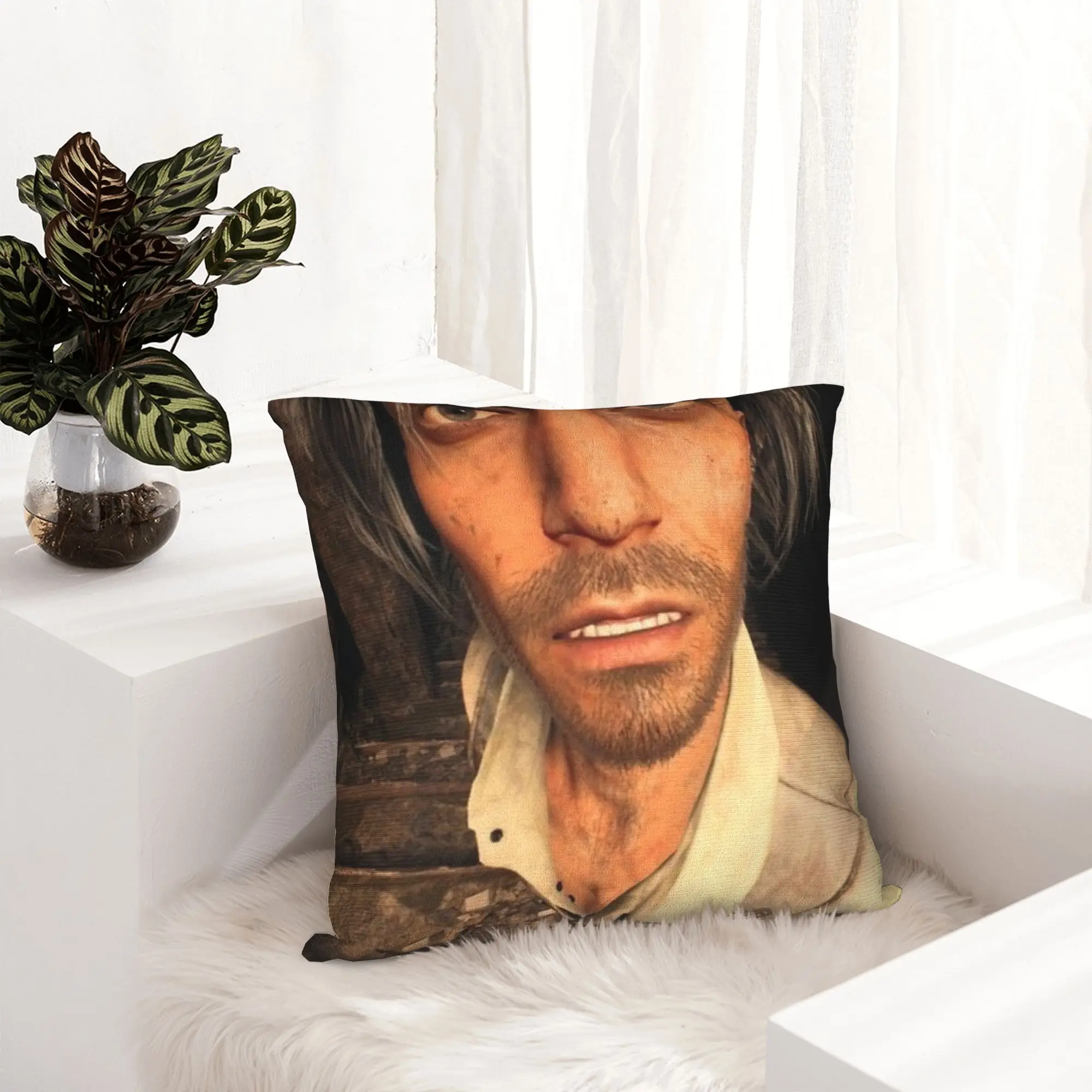 Residents Evils Leon Kennedy Meme Pillowcase Printing Fabric Cushion Cover Decorative  Pillow Case Cover Home Square 45*45cm