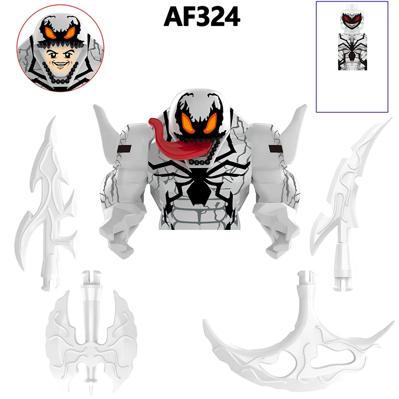 ฟิกเกอร์การ์ตูน AF321-326ดิสนีย์ซูเปอร์ฮีโร่บล็อกตัวต่อพิษการ์ตูนหุ่นอนิเมะขนาดเล็กชิ้นส่วนของเล่นอิฐของขวัญวันเกิดสำหรับเด็ก