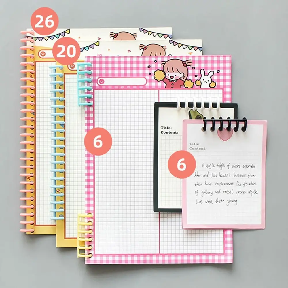 مشبك ربط مفكرة شريطية ، حلقة أوراق فضفاضة ، رابط بلاستيكي ، إبزيم ، دوائر كتب ، 12 ، 30 حفرة ، A4 ، A5 ، B5 ، 10