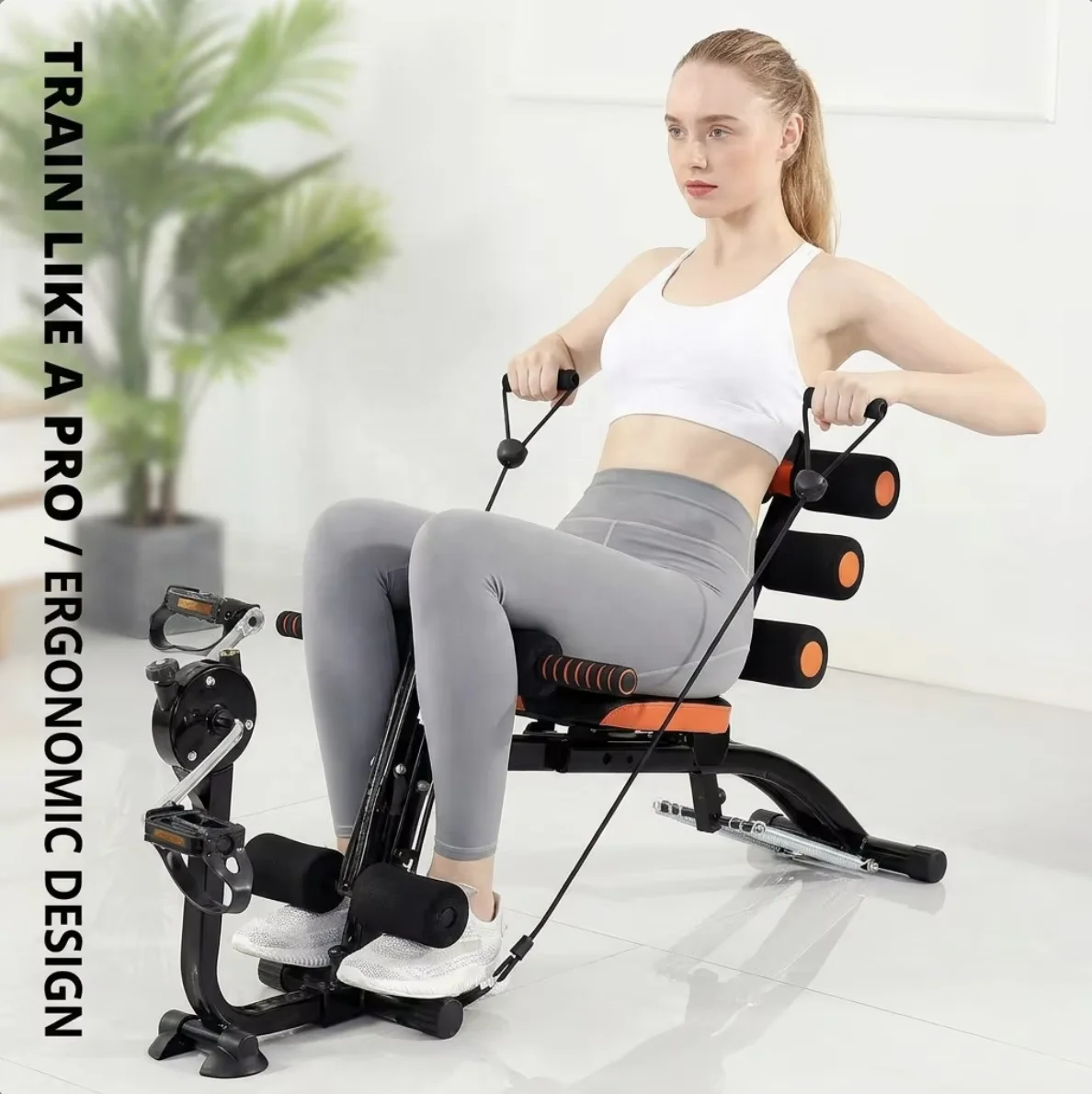 Wholesale 6-in-1 Abdominal Trainer Core Workout Machine Foldable Ab Machine for Belly   Burning Home Gym Fitness Equipment