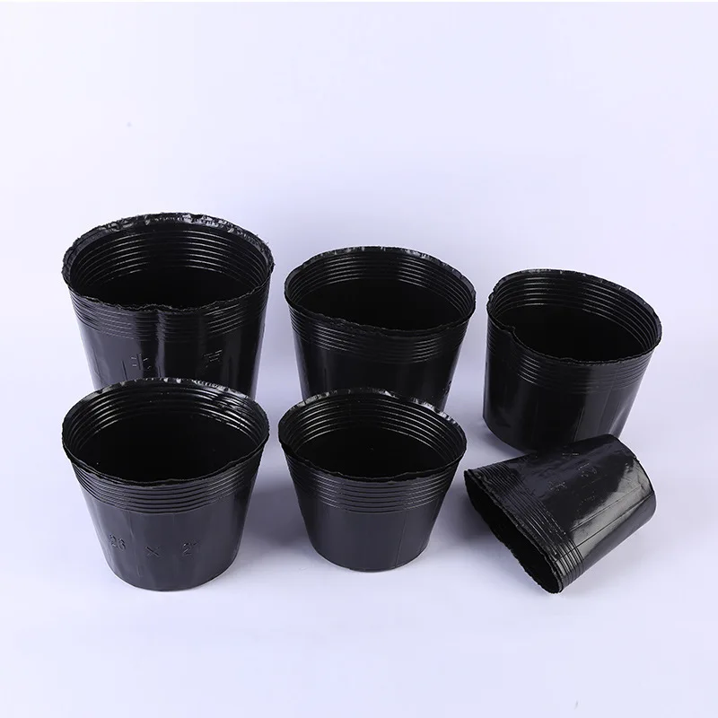 100pcs PE Plastic Planting Bag Black Nursery Pots with Vents Suitable Small Large Cultivation Garden Flower Fruit Vegetable