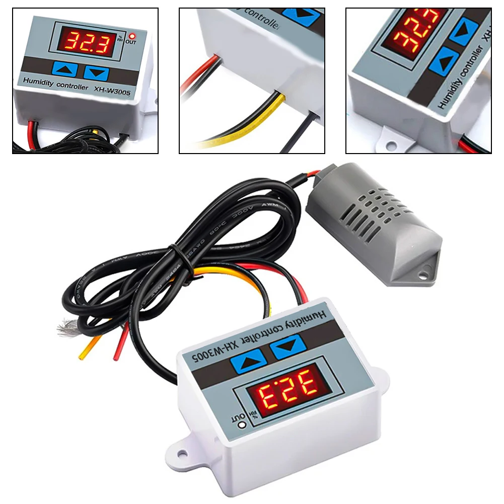 1*Digital Humidity Controller XH-W3005 Digital Hygrometer Switch Controller Humidity Sensor 0~99%RH 6*4.5*3.1cm