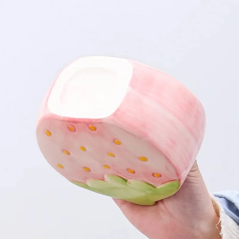 Cute Strawberry Makeup Brush Storage Bin Desktop Clutter Dressing Table Lipstick Cosmetics Office Pen Holder  Small Storage Rack