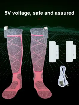 Elektriska sportstrumpor elastiska bekväma varma utomhusstrumpor 3 lägen justerbara andningsbara för fiske camping för vandring skidåkning 8 best sales Camping socks - №2