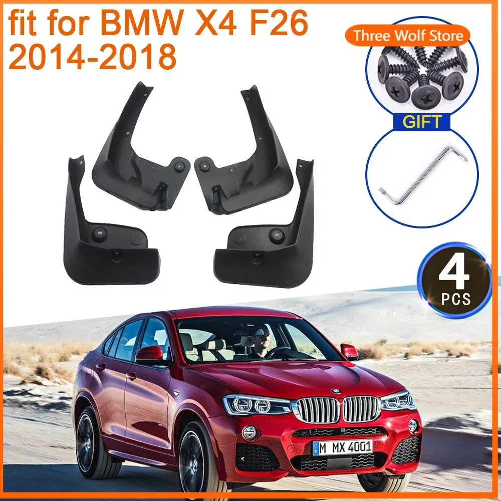 

4x for BMW X4 F26 2014 2015 2016 2017 2018 Mudguards Flare Mud Flaps Guard Anti-splash Front Rear Wheels Fenders Car Accessories