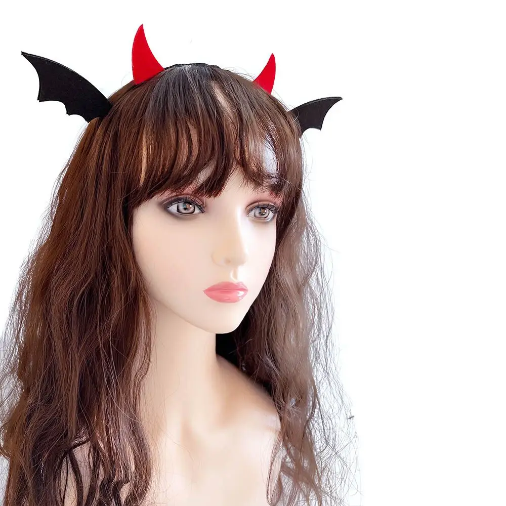 Large Cloth Devil Wing Halloween Party Costume Accessory Non-slip Women Hair Hoop Halloween Headband Halloween Hairbands Spider