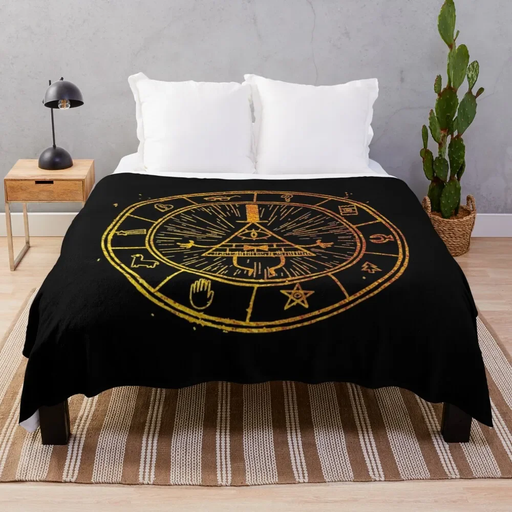 The Bill Cipher Wheel Throw Blanket Thin Large Bed linens Blankets