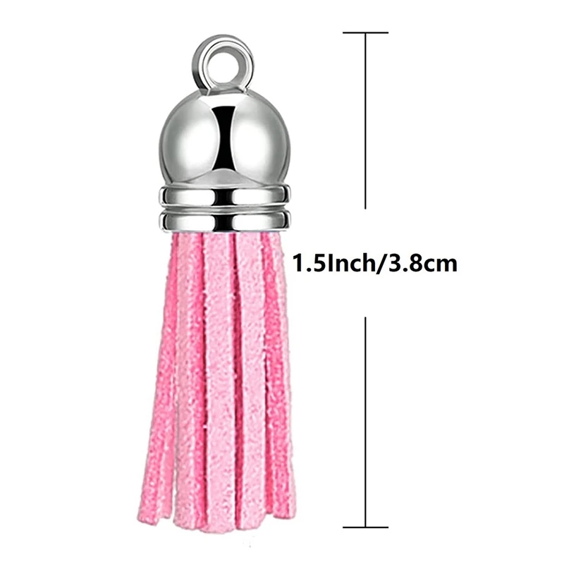 Tassels 200 Pcs 키 체인 Tassels 펜 던 트 키 체인 장식 Tassels DIY 공예에 대 한 루프 만들기 용품 핑크