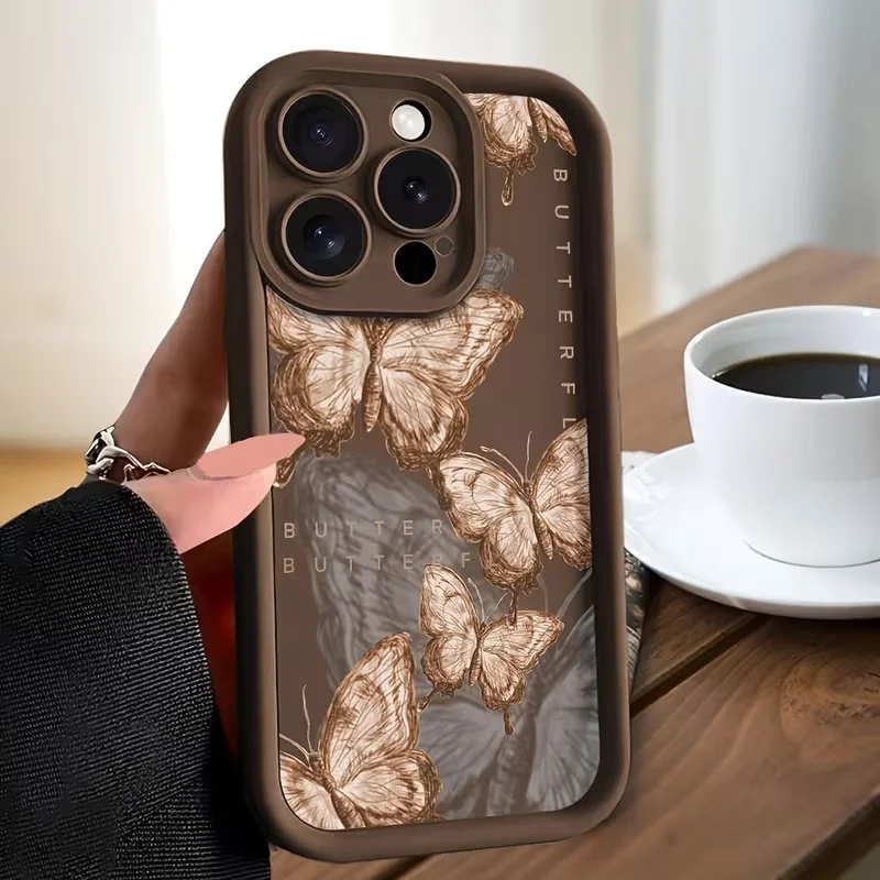 Phone Case for Motorola Moto Edge 70 G86 G56 50 G35 G05 G34 G75 G PLAY G85 Neo Fusion Stylus Pro Ultra 5G Retro Brown Butterfly