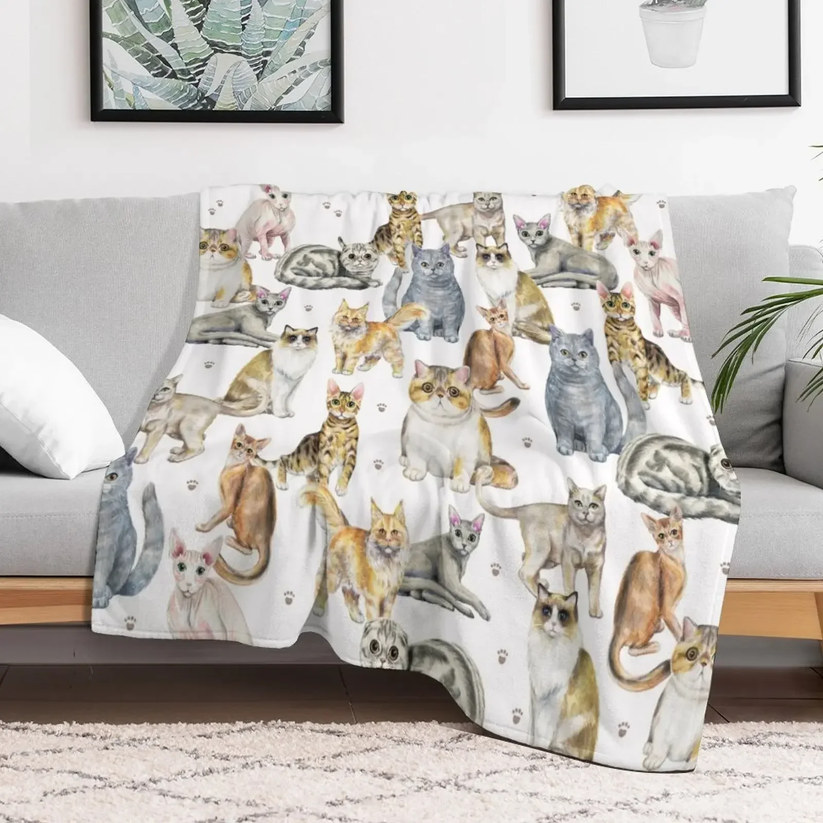 

Cats Collage Throw Blanket blankets and throws Retros warm for winter Travel Blankets