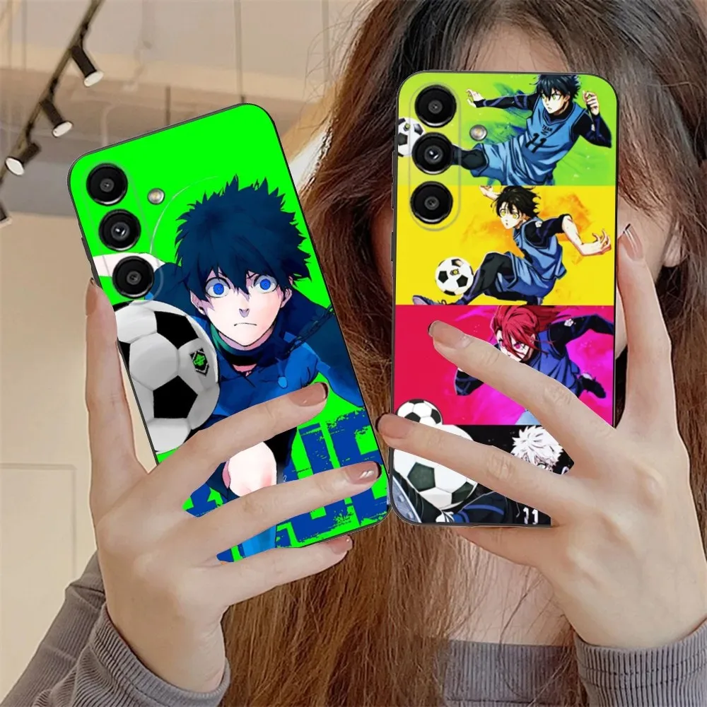 BLUE L-LOCK Anime Phone Case For Samsung S24,S21,S22,S23,S30,Ultra,S20,Plus,Fe,Lite,Note,10,9,5G Black Soft Cover