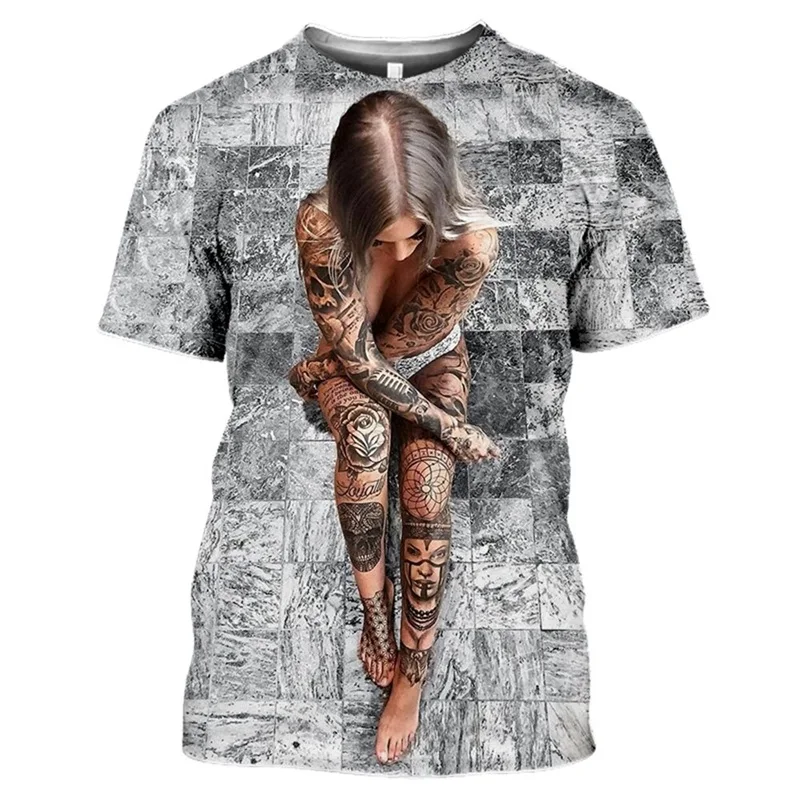 Beauty Body Art Sexy Hot 3D Printed T Shirts Summer Men Women Causal Tshirt Popular Street Hip Hop O Neck Short Sleeve T-Shirt