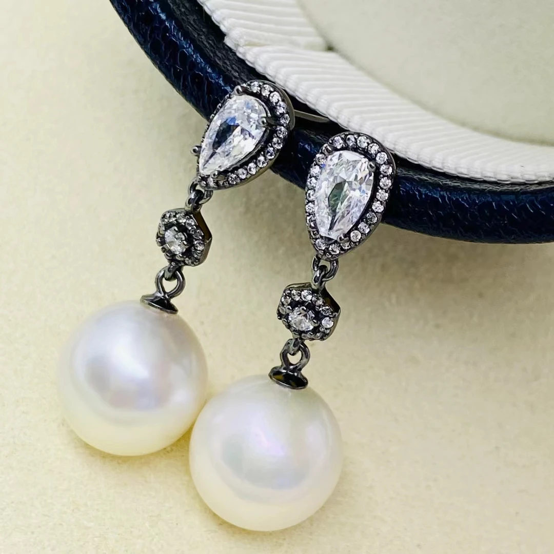 

Wholesale 925 Sterling Silver Earrings Mount Findings Settings Base Mounting Parts Accessory for 11-12mm Pearls