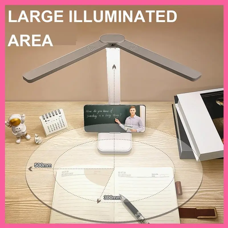 HOT-LED Desk Lamp 3 Level Dimmable Touch Night Light USB Rechargeable Eye Protection Foldable Desk Lamp