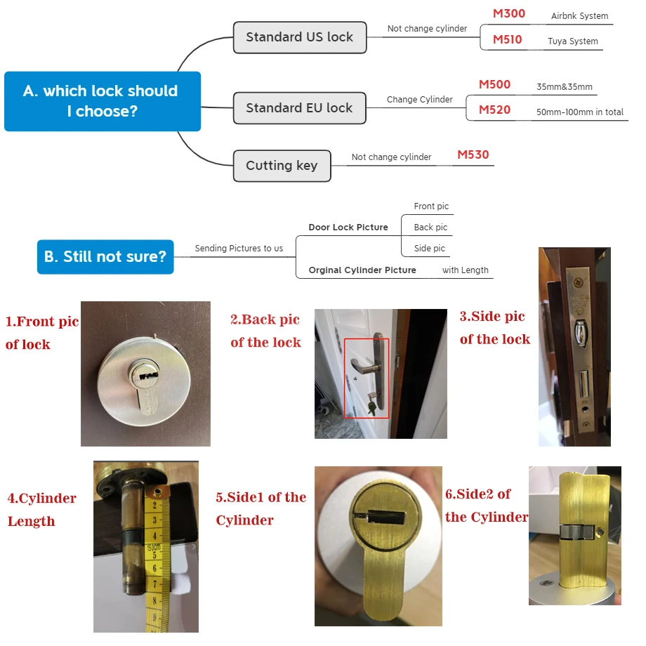 Wehere Smart Lock M531 TUYA/TTlock Fingerprint Remote Control Support Alexa Wifi Wireless Original Cylinder Cut Key Switch