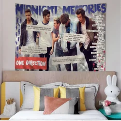 Rock-one-Directions Anime Tapestry Hanging Tarot Hippie Wall Rugs Dorm Home Decor