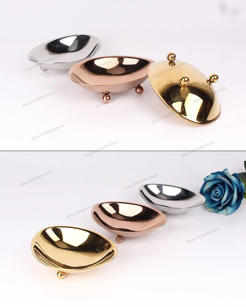 For Stainless Steel Snack Dried Fruit Living Room Fruit Refreshment KTV Fruit Plate Candy Plate Jam Seasoning Plate Sample