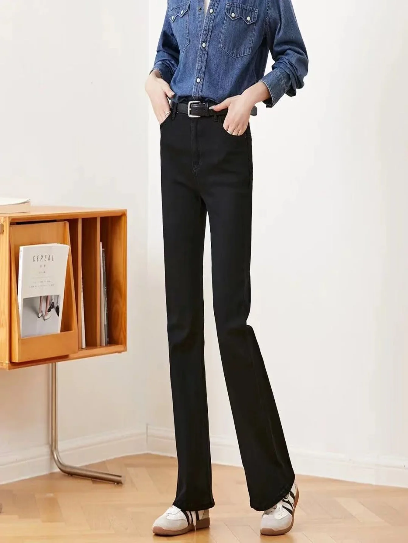 Black Slim Fit Man Jeans Drip Y2k Unisex Original Basic Denim Wear No accessories or belts included