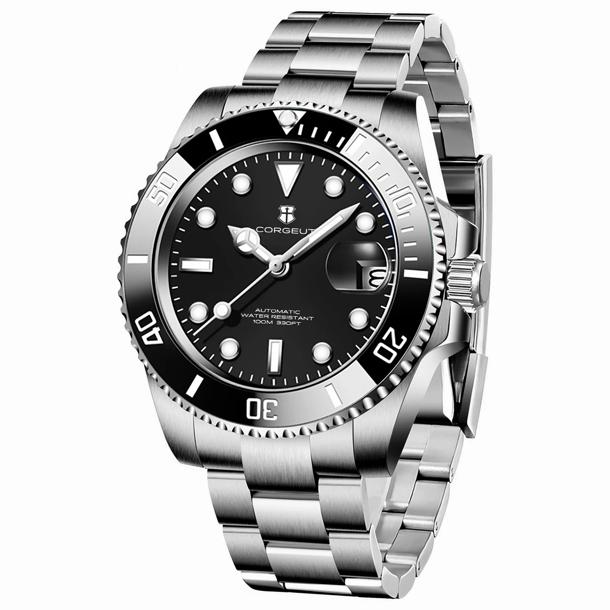 

New Luxury Corgeut NH35 Watch for Men Ceramic Bezel 40mm Dive Sub Watches Oyster Band Sapphire Luminous Yacht Relogio Masculino