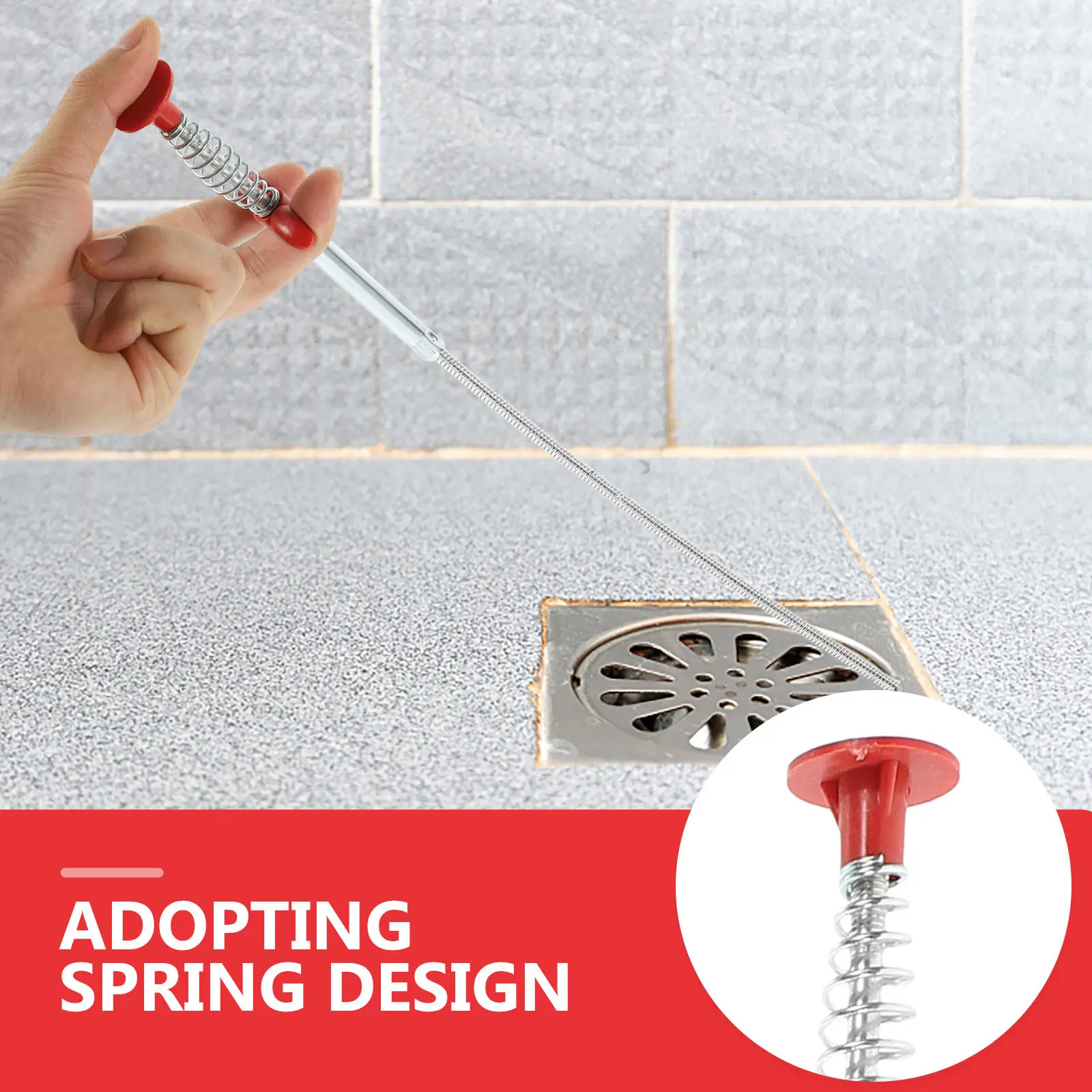 

Flexible Drain Clog Remover Tool for Sink Bathroom Tub Shower Sewer Stainless Steel PP Material Quick Hair Garbage Removal