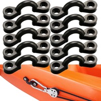 A Set Kayak Clips Inflatable Boat Fish Rowing Tool Marine Boats Aquatic Sports Surfing Deck Rigging Kit Elastic Rope Accessories