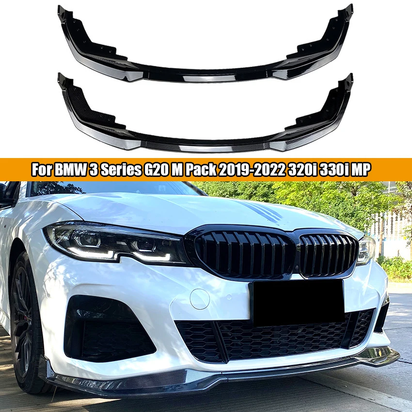 For BMW 3 Series G20 M Pack 2019-2022 320i 330i MP Car Front Bumper Lip Body Kit Spoiler Splitter Bumper Canard Lip Guard Kit