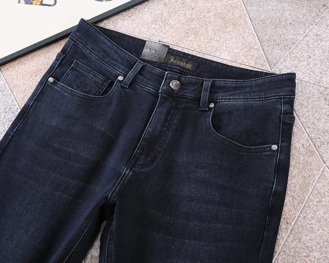 BILLIONAIRE BLKA CPTG Jeans de algodón grueso para hombre 2025 Otoño Invierno nuevo Casual bordado cómodo calidad tamaño 29-42 pantalones