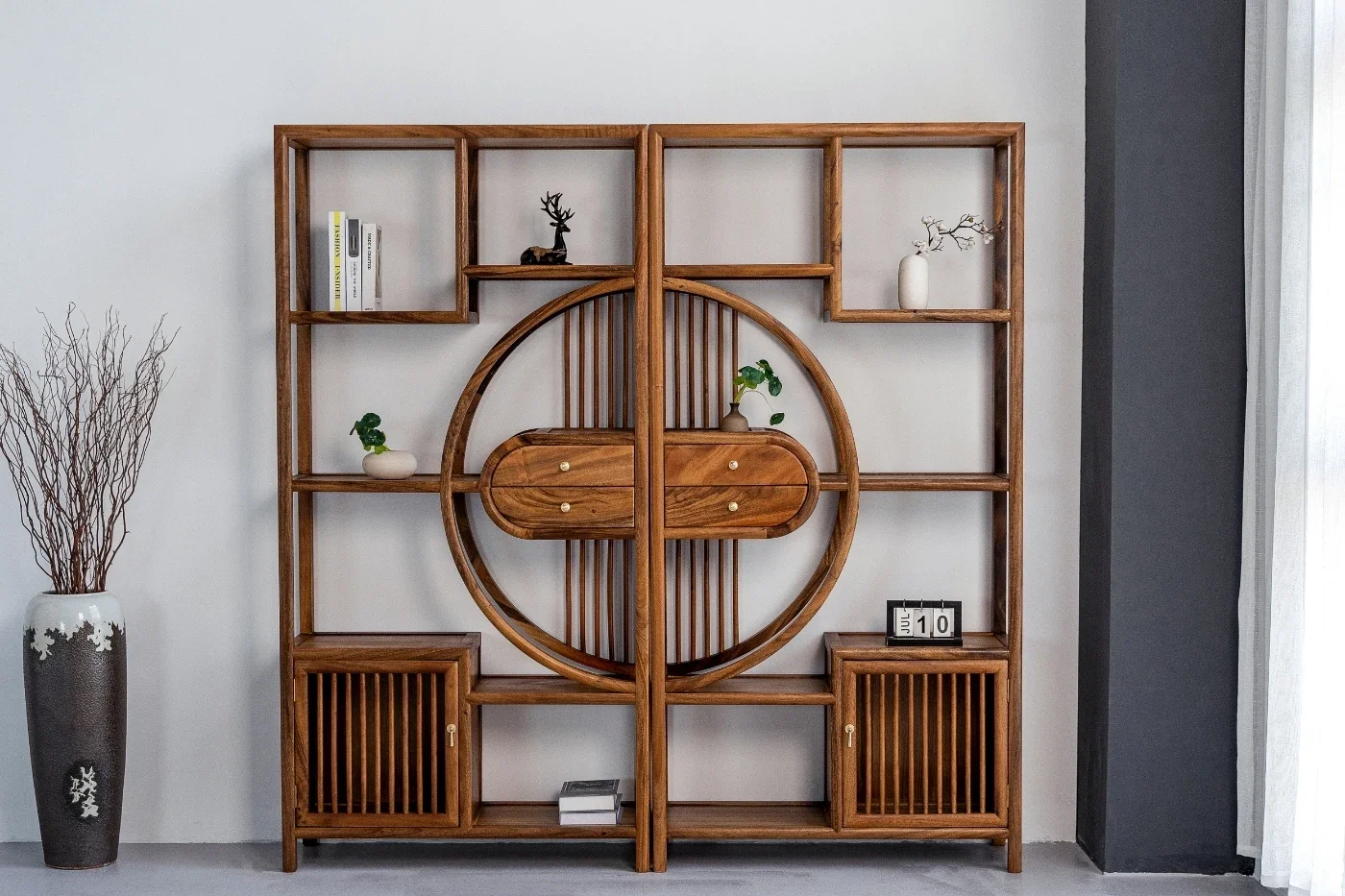 

Solid Wood Storage Cabinet, Solid Wood, Chinese Antique, Mahogany Furniture, All Solid Wood Bookshelf, New Tea Cabinet