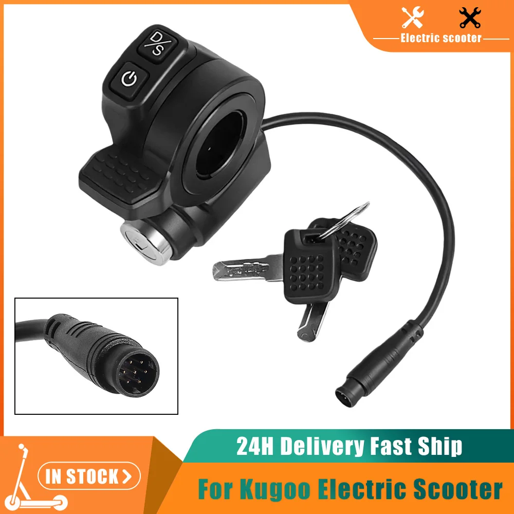 

For Kugoo Kukirin G2 Master Handlebar Throttle Accerrator Switch with Lock Key Electric Scooter Speed Accelerator 7pin Parts