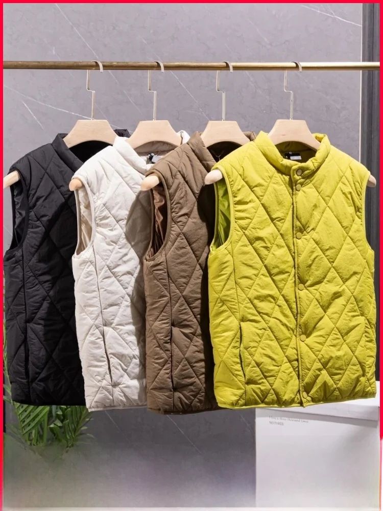 

High-Efficiency Warm Cotton Vest ex Autumn Winter Outdoor Sports Retro Stitched Cotton Warm Layering Vest for Couples