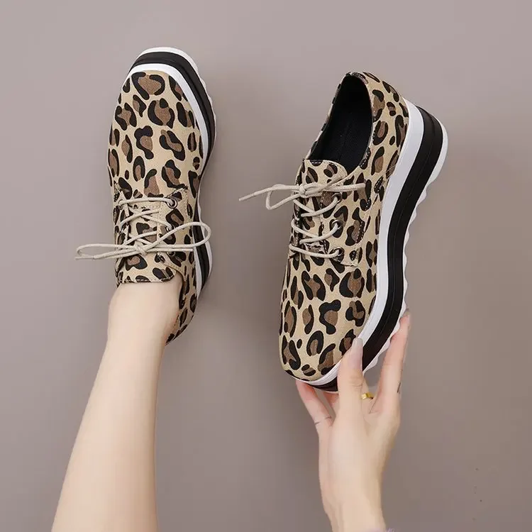 2024 Women Flats Shoes Spring Moccasin Fashion Creepers Shoes Lady Loafers Ladies Lace Up Platform Shoes Plus Size 42