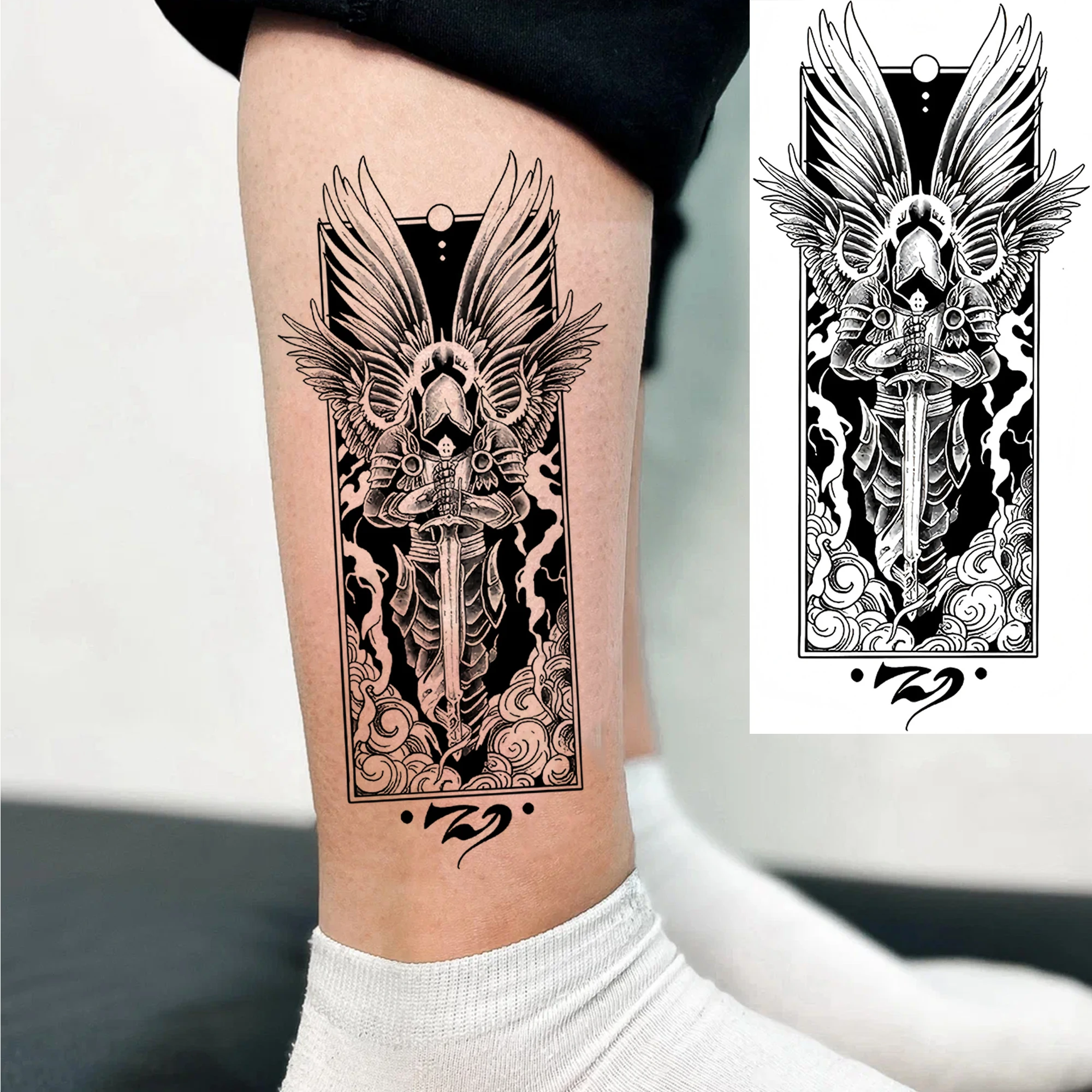 1 Blatt temporäres Tattoo mit Drachen- und Skorpion-Motiv, cooles Tier-Tattoo für Männer, Handrücken, Wade, temporäre Fake-Tattoo-Aufkleber, wasserfest, realistisches Tattoo