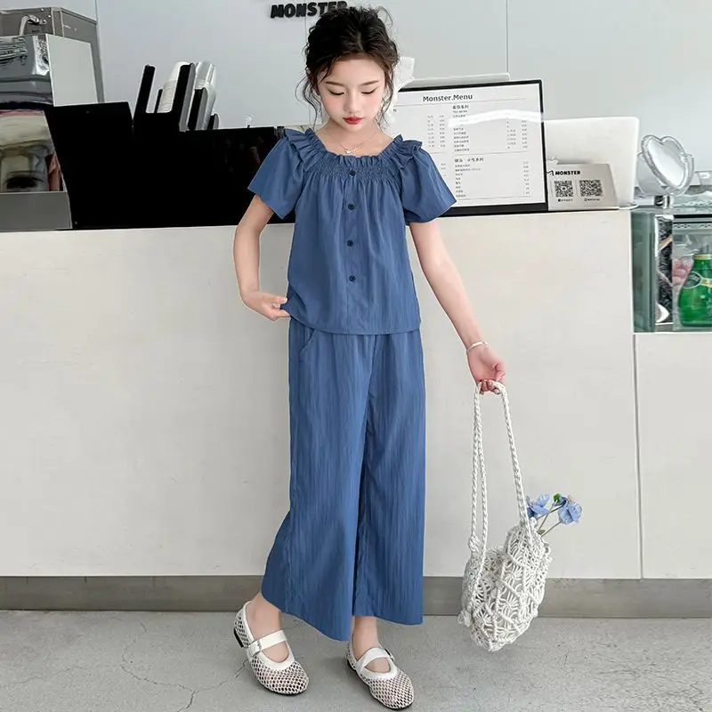 Children's Costume 4 Year Old Girl Clothes Stylish Suit Clothing Setup Set Girls' Summer T-shirt Sets 11 12 Years From 5 6 8 14