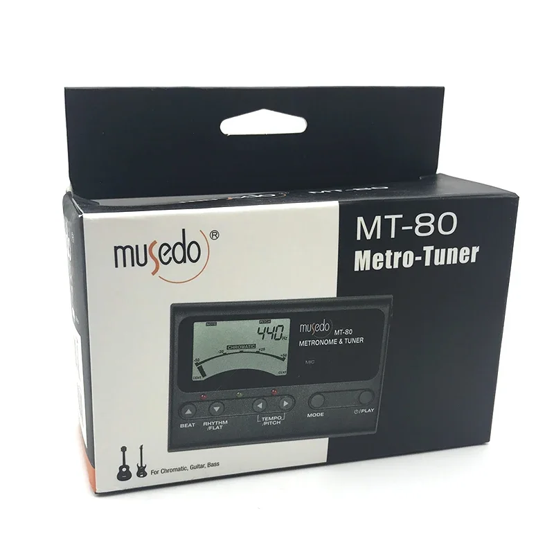 Musedo MT-80 Professional Precision LCD Guitar Metronome Tone Generator Guitar Tuner for Chromatic Gutiar Ukulele Bass Violin