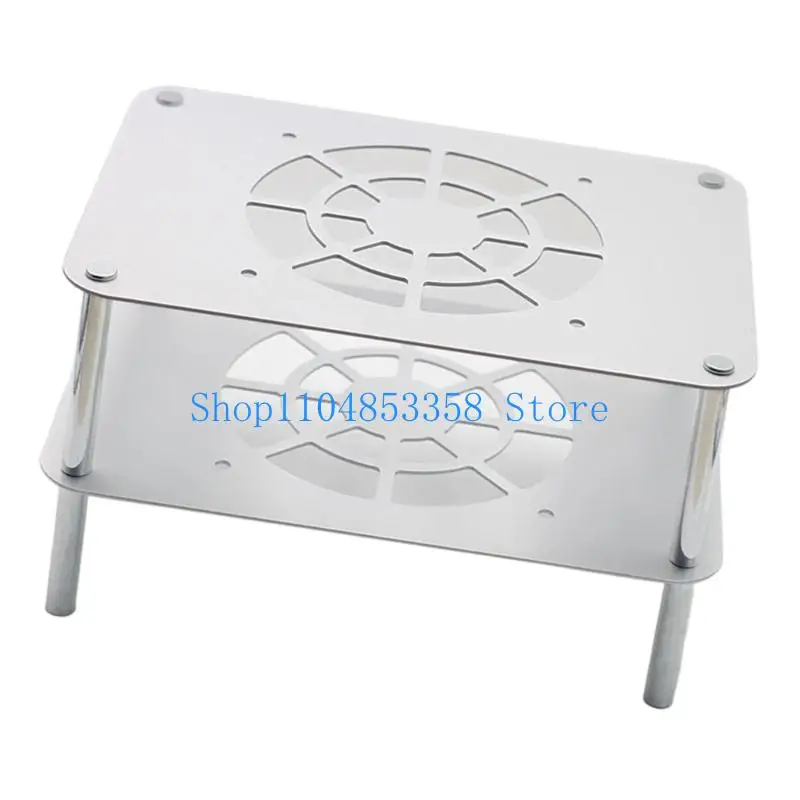 652F High Conductivity Aluminum Double Layer Router Cooling Stand Mute Fanless Enhances Heat Dissipation for Home Office