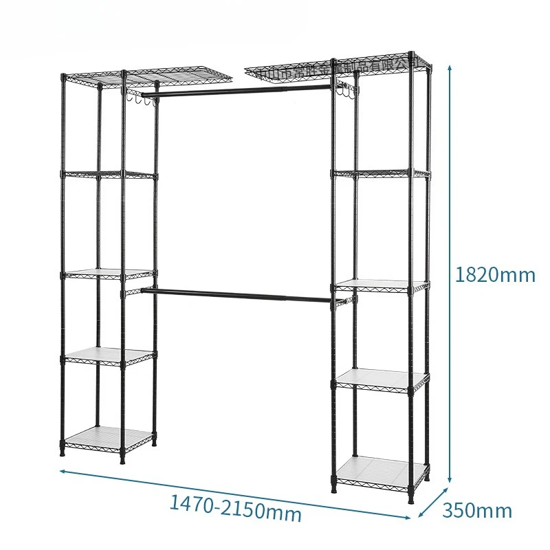Retractable multi-layer large-capacity combination wardrobe Adjustable black wardrobe hanger Amazon specialty style