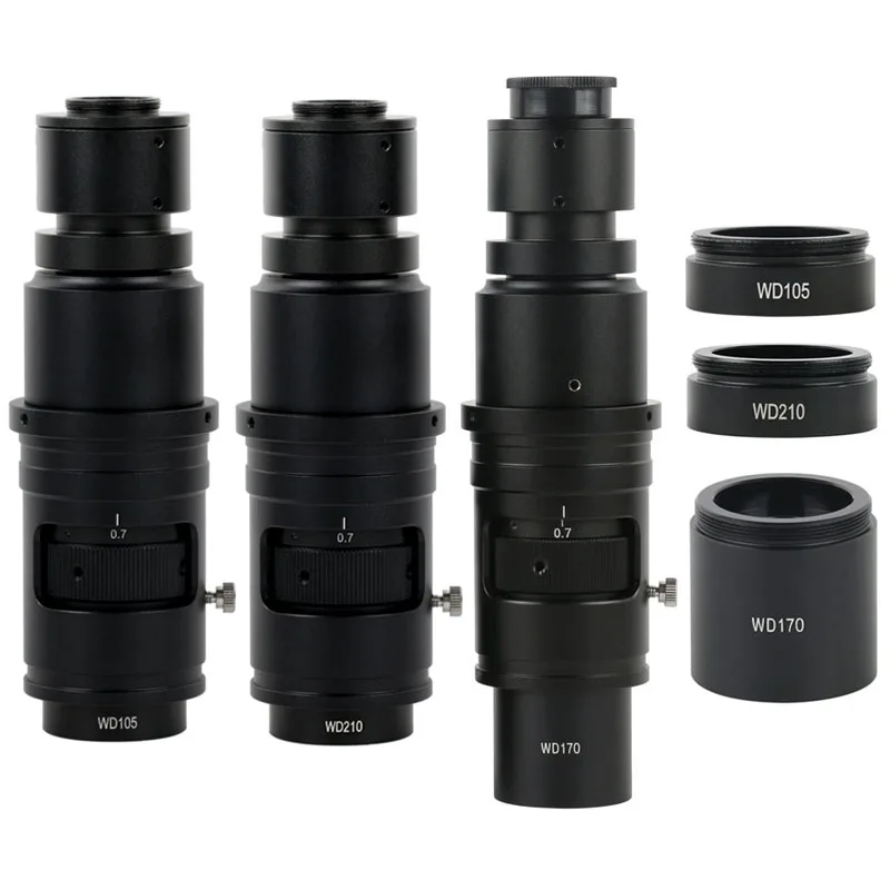 WD105 WD210 WD170 Zoom Magnification C mount Monocular 160X 320X 105X Lens For Industry PCB Soldering Digital Microscope Camera