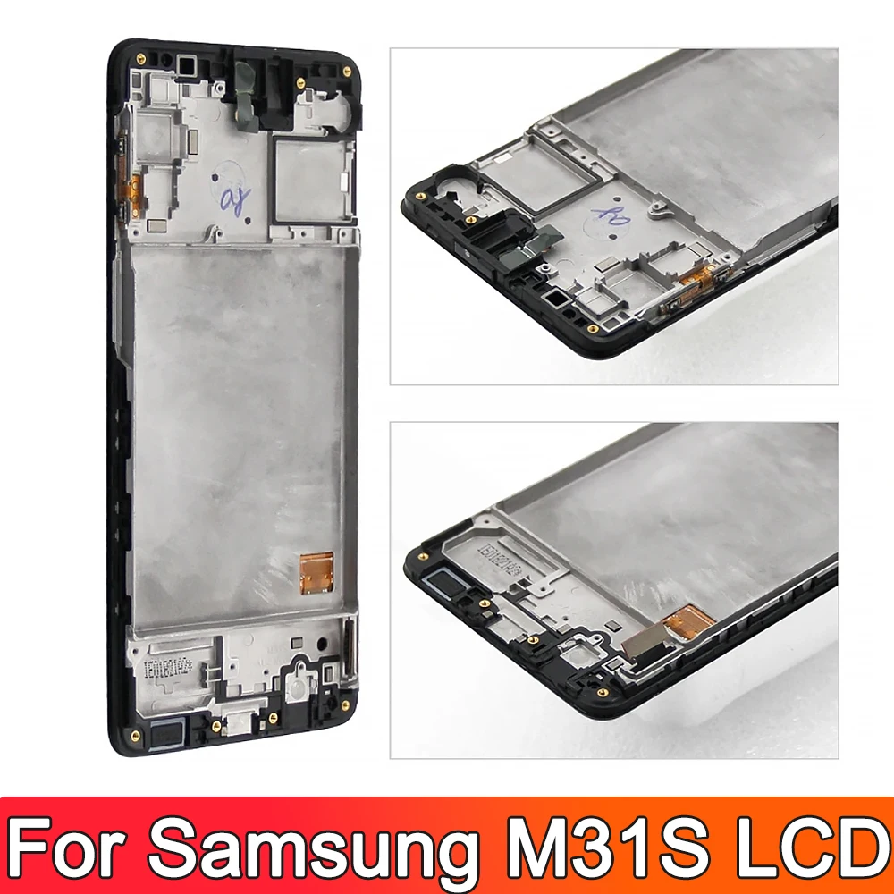 Display OLED For Samsung M31S Screen with Frame, Display Touch Screen Digitizer Assembly for Samsung M31S M317 M317 Replacement