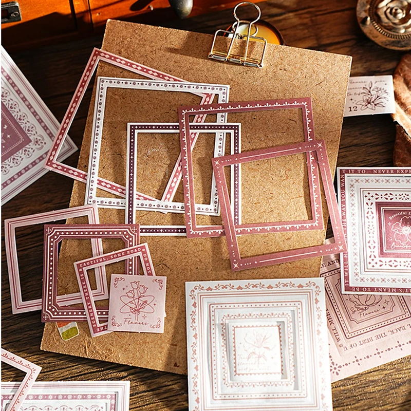 20 Sheets/Pack Sticker Bag Memories of Time Series Frame Material Light Retro Plant Hand Tent Decoration DIY Material Pack - view 6