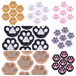 Prajna 10 pezzi patch ricamate con zampa di gatto animale per abbigliamento cartone animato ferro su toppe su vestiti per bambini borsa vestito accessori fai da te