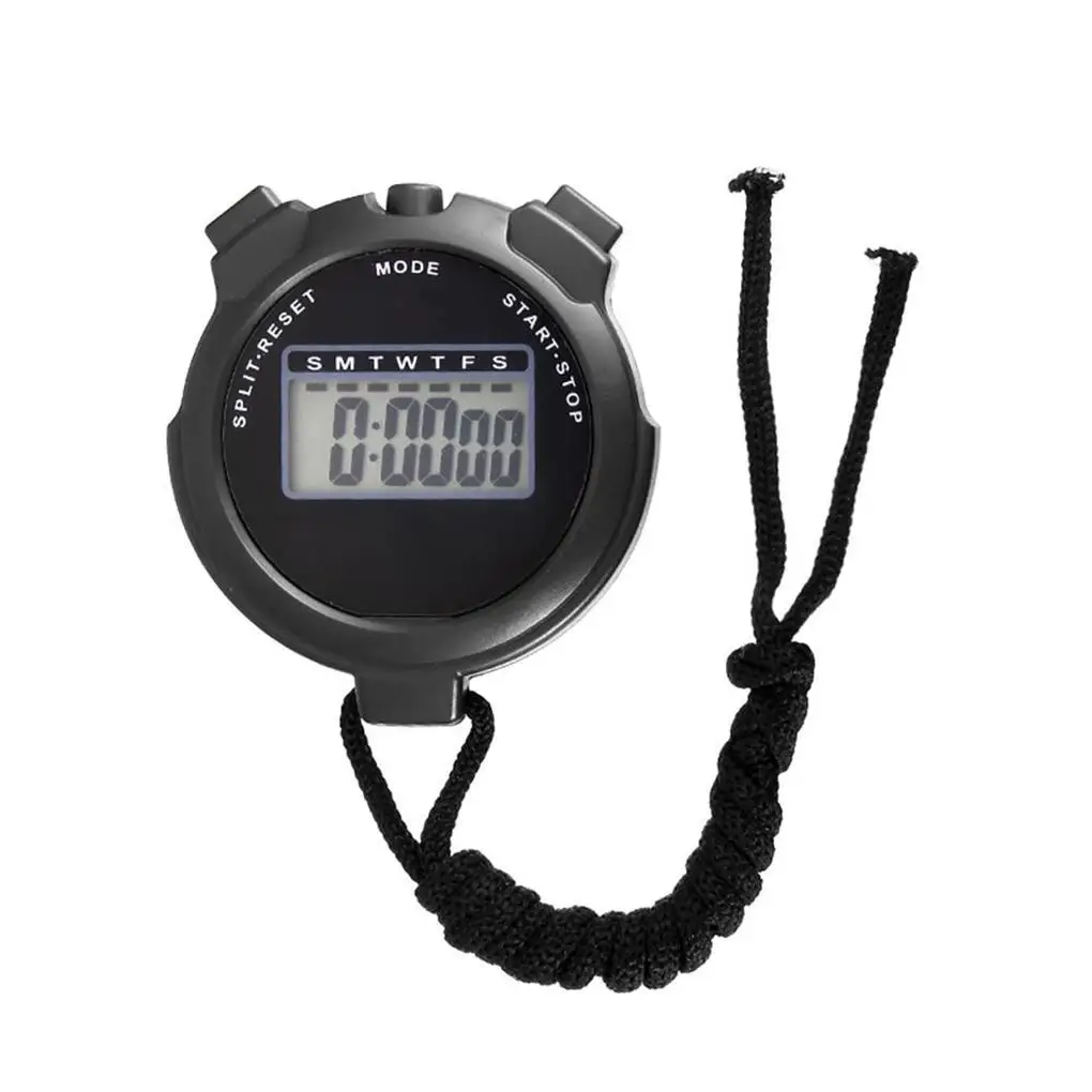 Digital Sport Stopwatch Professional High Precision Sports Timer Black