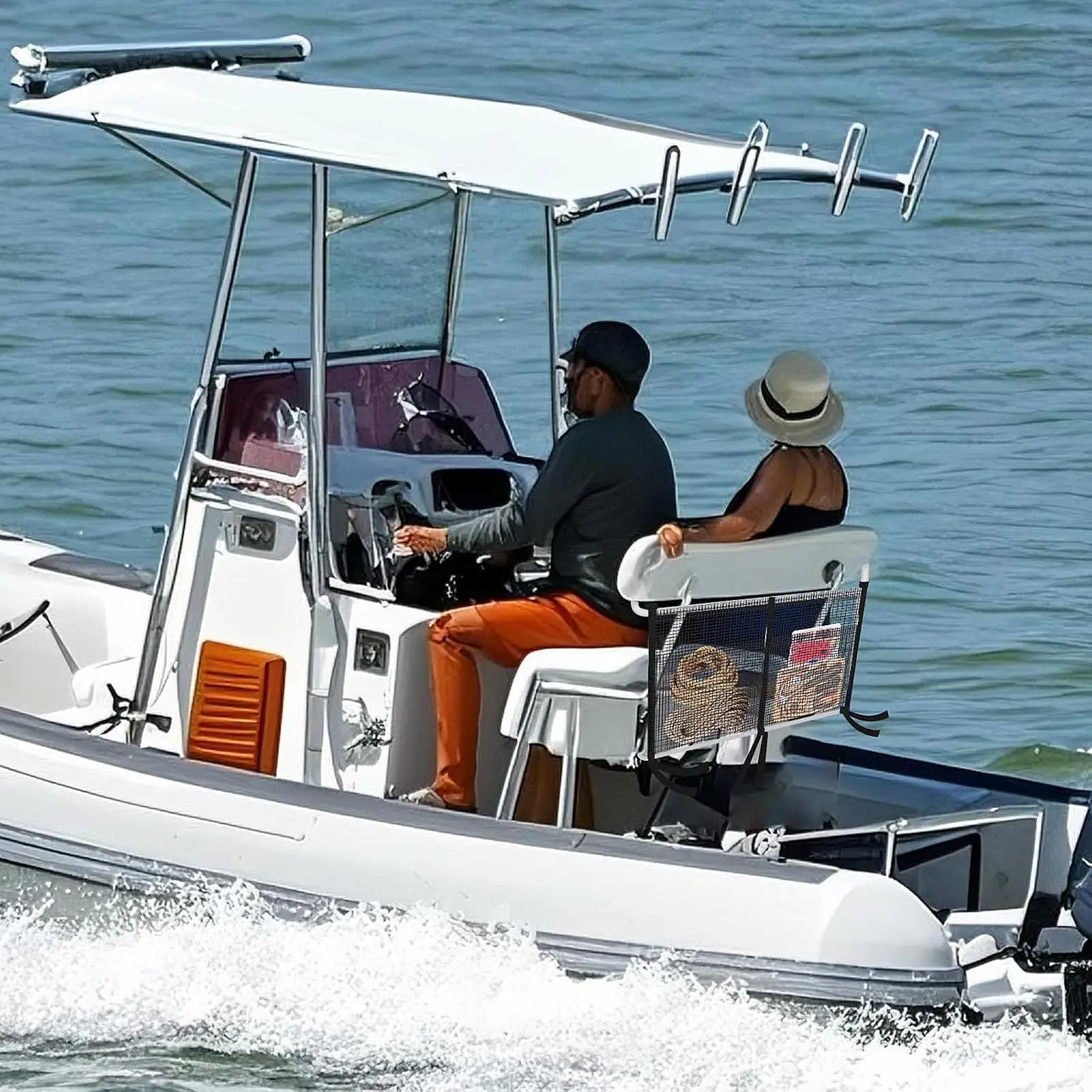 حقيبة جيب شبكية لتنظيم القوارب من البوليستر، تخزين بحري متين للملحقات، قوارب الكاياك لرحلات الطرق الطويلة #1