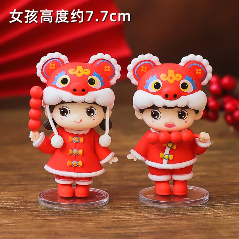 Chinese-style Baby Cake Decoration Chinese New Year of the Dragon Baby Full Moon 100 Days Cake Topper for Kids 1st Birthday Cake