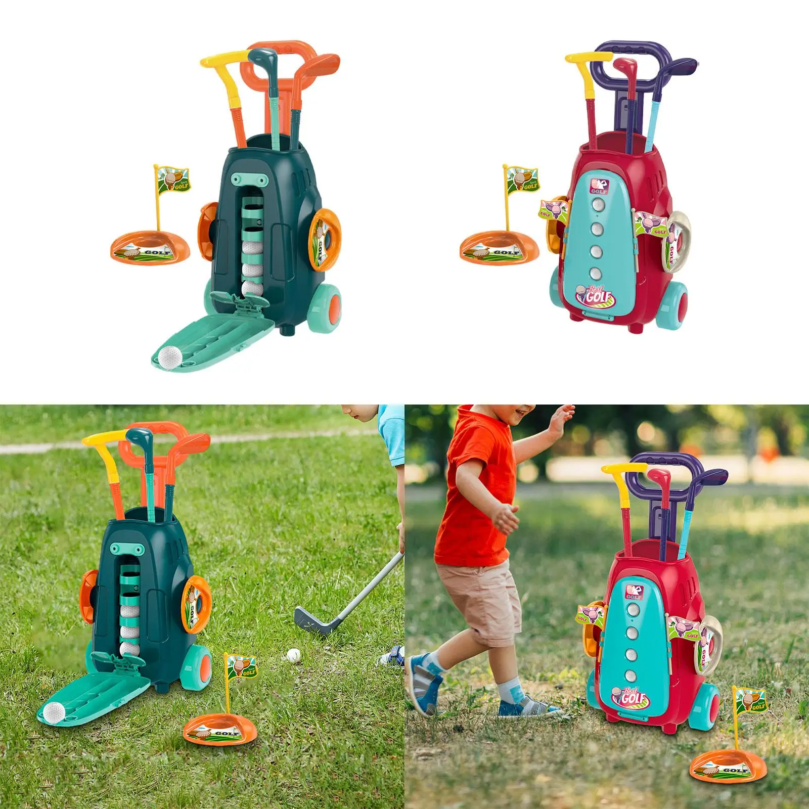 Kids Golf Set Indoor & Outdoor Sport Toys Birthday Gifts Kids Golf Suitcase Game