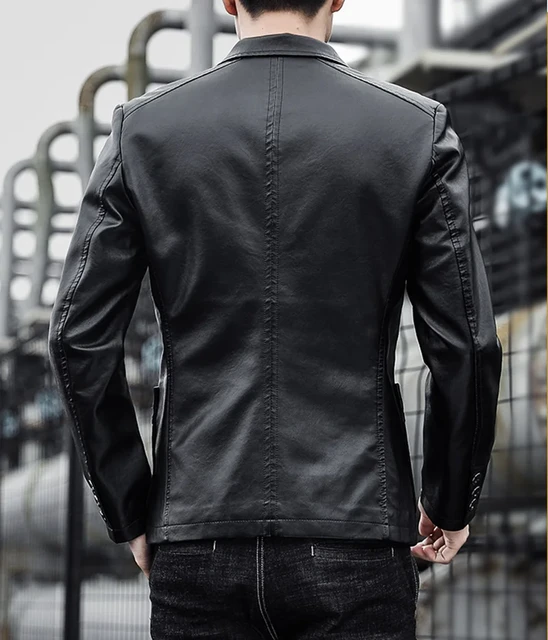 Man Fashion Slim Fit Leather Blazer Spring Leather Blazer Men High Quality5xl Aliexpress