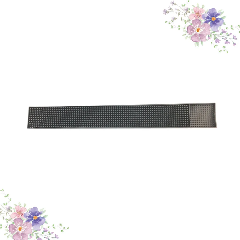 

Non Slip Silicone Drying Mat Deep Grooves Drain Tray Rectangle Black Pad for Kitchen Bar Tableware Fruit Vegetable