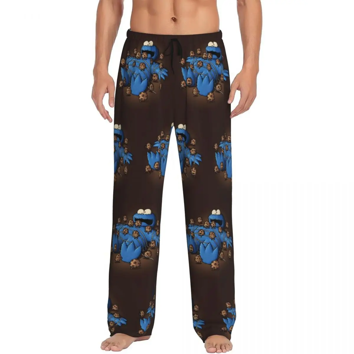 

Custom Men Cookie Monster Pajama Pants Printed Educational Children's Television Sleep Sleepwear Bottoms with Pockets
