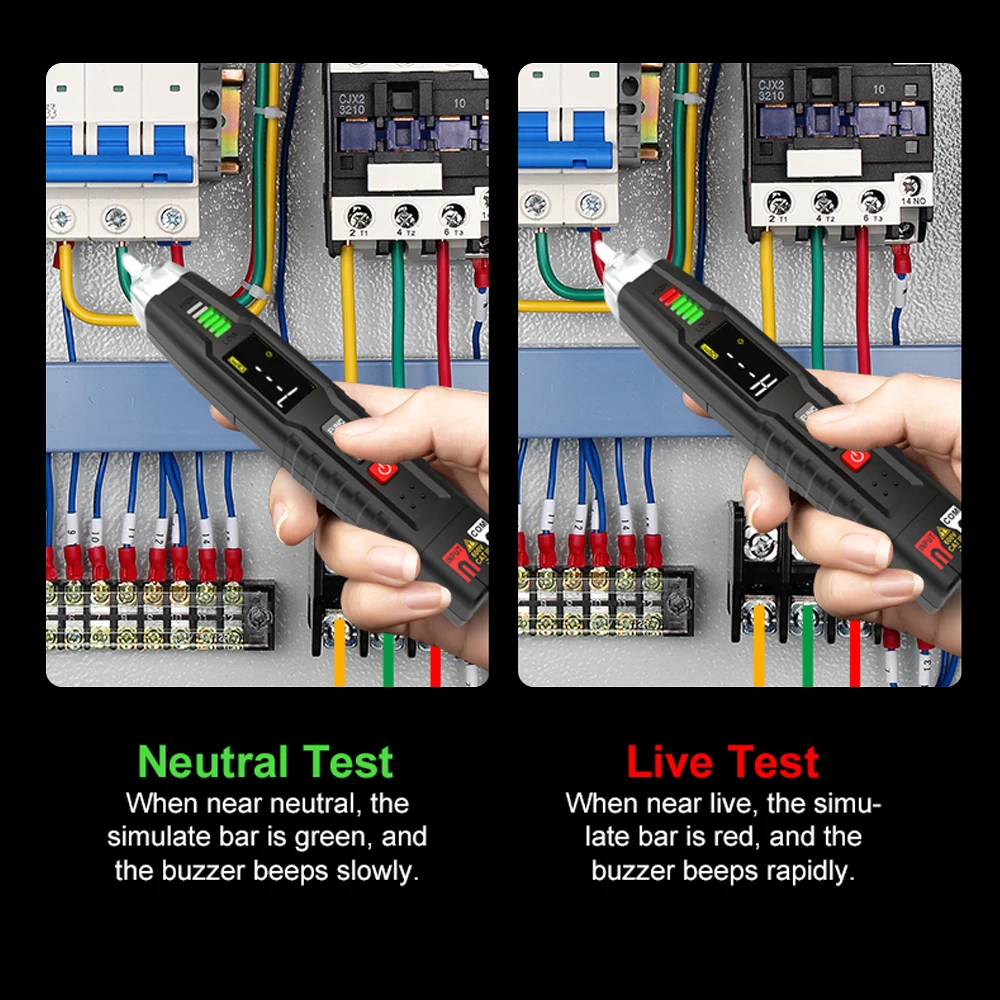 Digital Multimeter Pen Type Meter 4000 Counts True RMS with Non Contact AC/DC Voltage Resistance Capacitance Hz Tester Tool