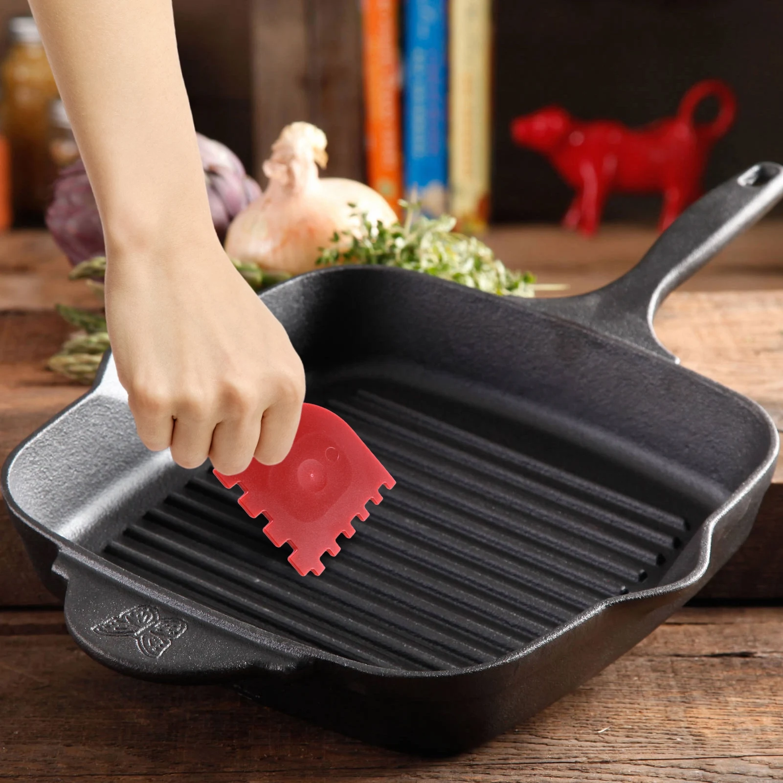 2pcs Grill Pan Scrapers Cast Iron Skillets Frying Pan Cleaners Zigzag Cookware Grill Pan Oil Dirt Cleaner Scraper Cleaning Tools